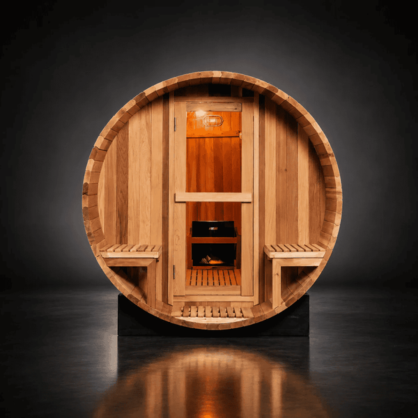 4-Person Red Cedar Barrel Sauna with Electric Heater