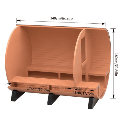 4-Person Red Cedar Barrel Sauna with Electric Heater