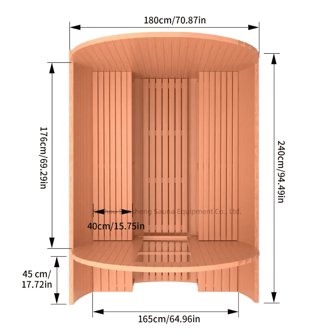 4-Person Red Cedar Barrel Sauna with Electric Heater