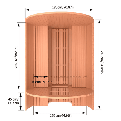 4-Person Red Cedar Barrel Sauna with Electric Heater