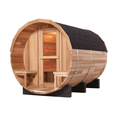 4-Person Red Cedar Barrel Sauna with Electric Heater