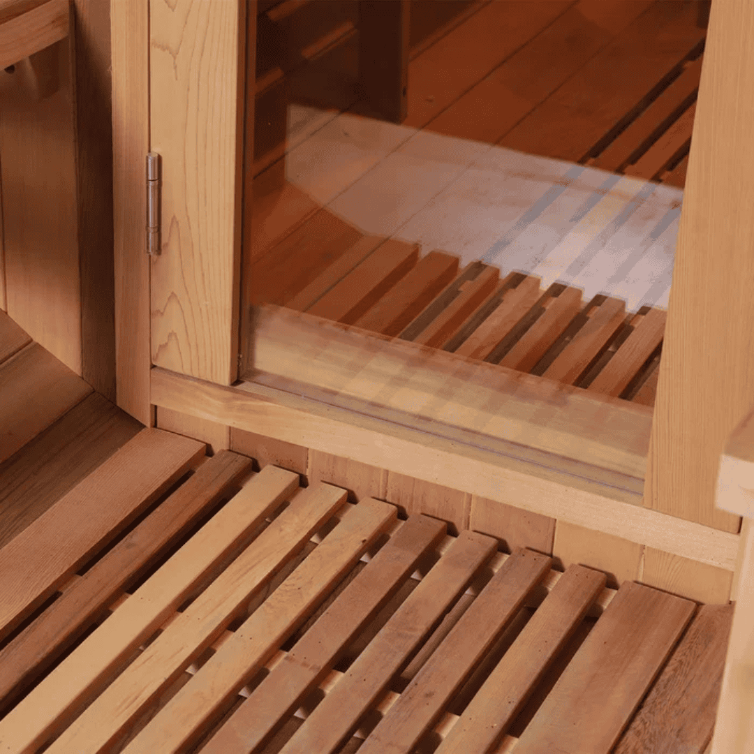 4-Person Red Cedar Barrel Sauna with Electric Heater